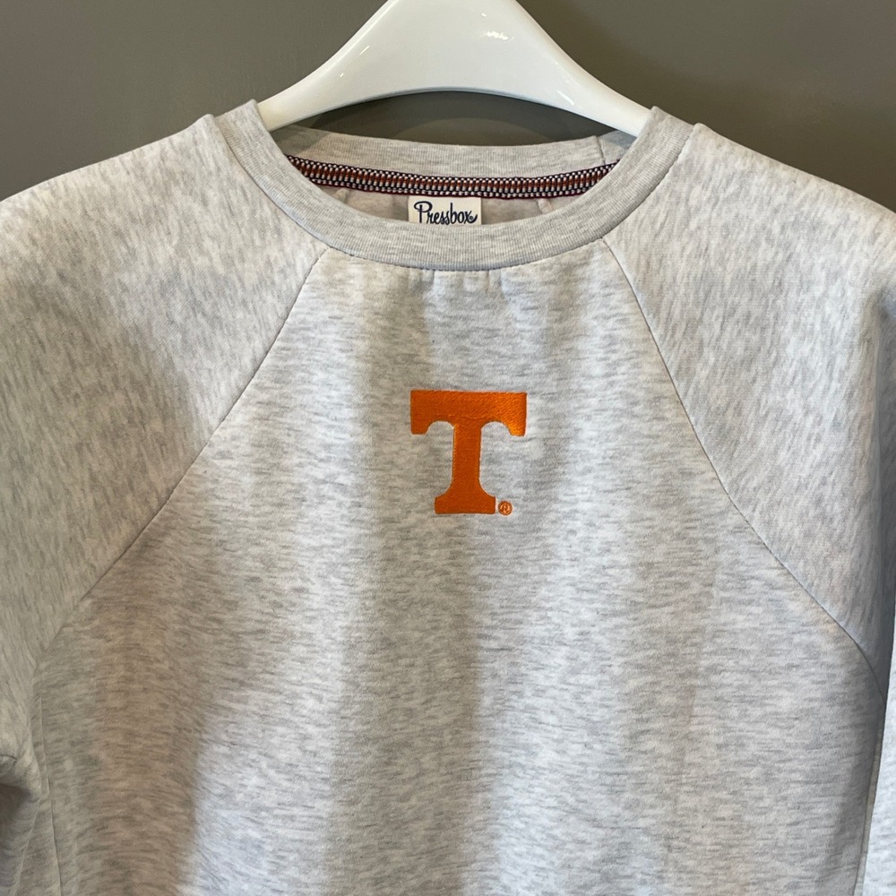 Pressbox Tennessee Volunteers Women Gray Raglan Pullover Sweatshirt Medium Crop